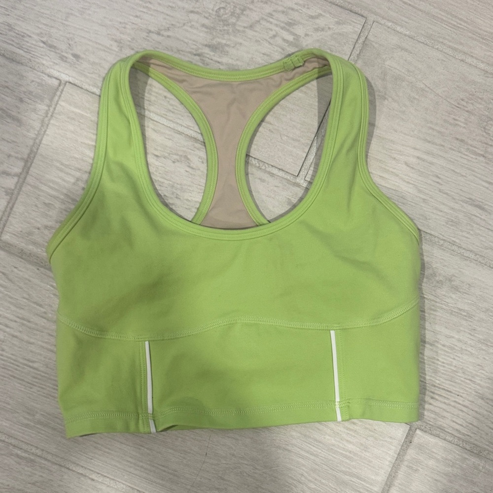 High-Impact Lime Green Racerback Sports Bra